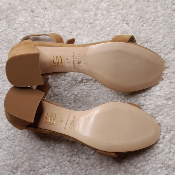 MAJE FARRIA suede block heels in camel size 40 - Picture 9 of 16